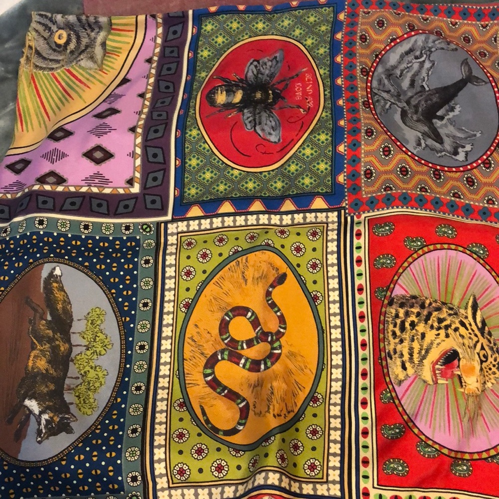 Gucci silk scarf “Tiger Cards Place”